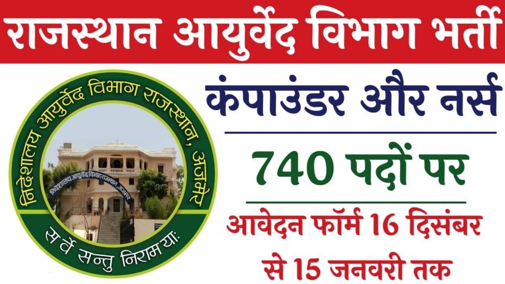 Rajasthan Ayurved Vibhag Vacancy