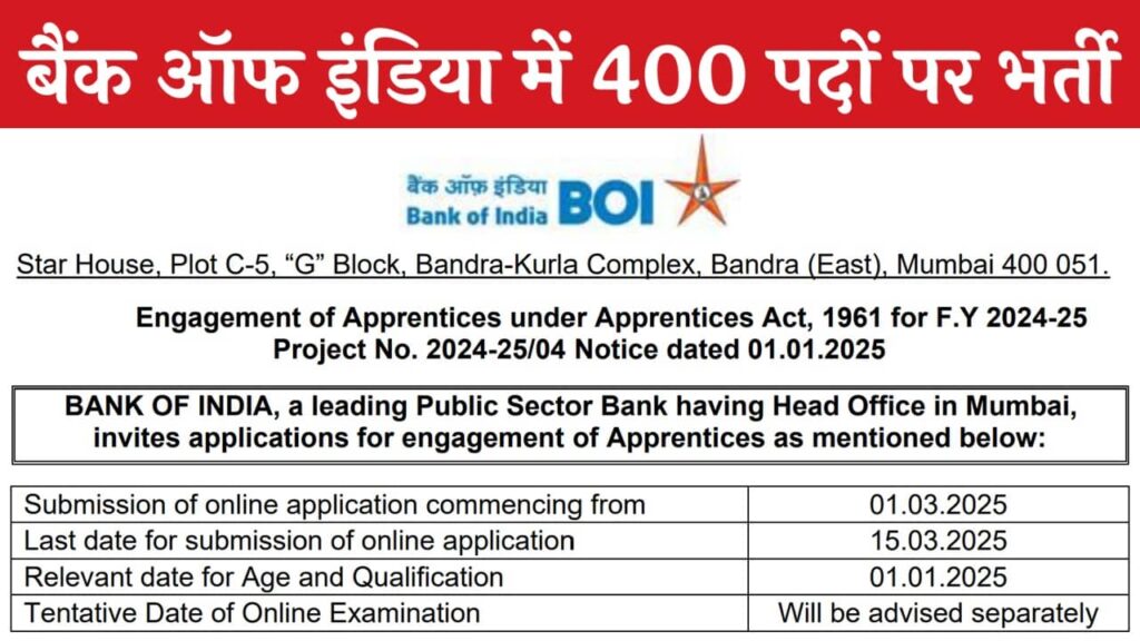 Bank of India Vacancy