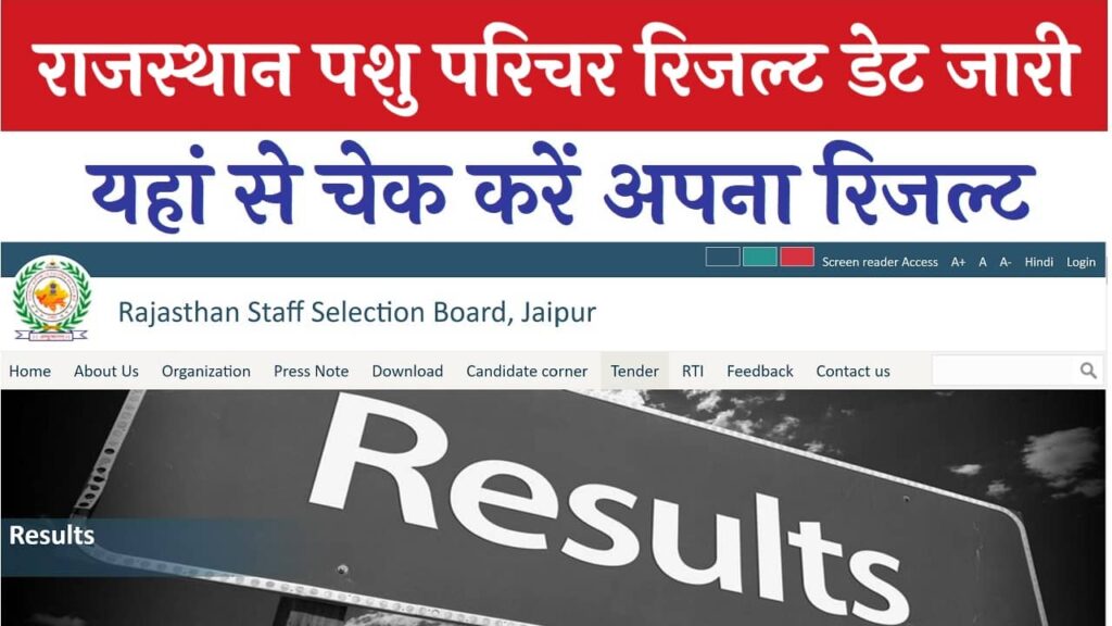 Rajasthan Pashu Parichar Result Date